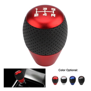Car Gear <b>Shift</b> <b>Knob</b> Manual Leather Top Ergonomic Black Red Blue Silver Universal Fit - Product Image 3