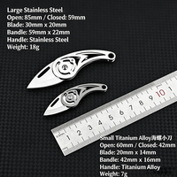 Couteau utilitaire portable à lame D2 haute dureté, disponible en grandes et petites tailles, design coquillage, couteau de poche pliant avec porte-clés
