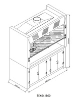 Stekellin Capot de laboratoire chimique personnalisé en Chine Meubles de laboratoire Capot de fumée en métal 1.2m/1.5m/1.8m