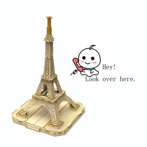 3D Wooden Puzzle For Adults Model Kit Stem Toy World Famous Buildings Puzzle Eiffel Tower