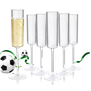 Verre à champagne artisanal en borosilicate, verrerie élégante de style cristal transparent pour mariage et dîner, prix de gros en vrac - Product Image 1