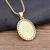 Collar con Colgante de la Virgen María QIKU, Cadena Ovalada con Cristales de Circonia Cúbica, Joyería Religiosa, Regalo para Mujer, Accesorios al por Mayor