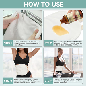 Reusable Castor Oil Pack <b>Wrap</b> for Stomach Belly and Liver Leakproof Castor Oil Waist <b>Wrap</b> with Adjustable Straps Washable - Product Image 6