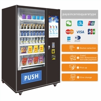 Distributeur automatique interactif certifié vietnamien avec clavier, pour snacks, boissons, et eau gazeuse, équipé d'un écran tactile LCD