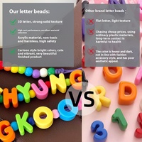 Perles de lettres en acrylique colorées de 6 mm de la marque QIQI, modèle 25-8-22, accessoires DIY pour chaînes de téléphone et porte-clés, emballées en OPP, fabriquées en Chine, Zhejiang