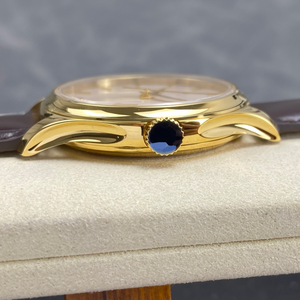 Montre mécanique vintage pour homme en or 3K avec bracelet en cuir véritable, remontage automatique et style élégant. - Product Image 4