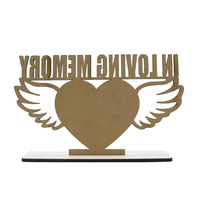 Cadre photo personnalisé en bois MDF avec ailes d'ange en sublimation, cadeau commémoratif personnalisé en mémoire affectueuse