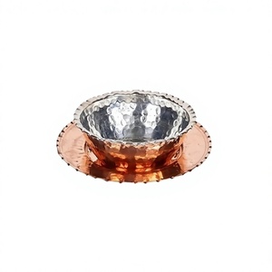 จานรองสแตนเลสแบบตอกลาย พร้อมชาม คุณภาพเยี่ยม รูปทรงกลม ราคาถูกที่สุด - Product Image 1