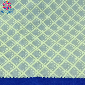 Patrón de teñido Diseño textil Punto 100% Poliéster Tul Power Mesh Flock Print Checkered Diamond Net Fabric para ropa <span class=keywords><strong>Vestido</strong></span> - Product Image 3