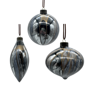 Chất Lượng Cao Màu Xám Giáng Sinh Bóng Thủy Tinh Mặt Dây Chuyền Trang Trí Tùy Chỉnh Kích Thước Cho Trong Nhà Bên Trang Trí Nội Thất Hộp Đóng Gói - Product Image 1