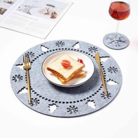 Set de table en feutre de fibre de polyester résistant à la chaleur, décor pratique pour la maison, la cuisine, les fêtes de Noël et les repas quotidiens