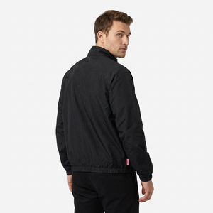 Men's Color Blocking Quilted <b>Jacket</b> Coated Breathable Windproof Zipper Closure Stand Collar Sporty Style Spring Wear <b>Black</b> Blue - Product Image 2