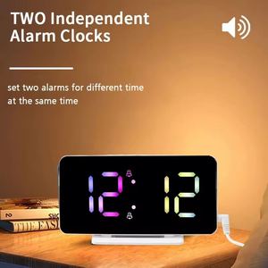 Modern Design LED USB Charging Resin Coastal <b>Desk</b> <b>Clock</b> Factory Direct Sale Smart Digital Alarm Voice Control Calendars - Product Image 4