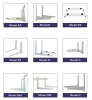 Support mural triangulaire pour unité extérieure de climatiseur mini-split, en acier galvanisé robuste 2,0 mm, pour pompe à chaleur HVAC.