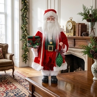 Statue de Père Noël classique rouge et verte pour la décoration de table de Noël, cadeau de vitrine, nouveauté