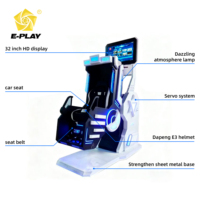 Eplay Plateforme de mouvement VR 360 degrés pour simulateur de jeu, machine d'arcade complète 9D/3D, cockpit monoplace intérieur en fibre de verre et métal