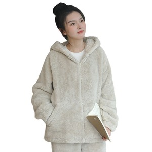 <span class=keywords><strong>Camisones</strong></span> Cálidos y Gruesos de Otoño Invierno para Mujer, con Capucha, Lindos, de Terciopelo Nube, con Cremallera, Talla Grande, Ropa de Casa - Product Image 5