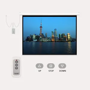 120 Inch 4:3 Aspect Ratio Motorized Remote Controlled Office Meeting Room Presentation Front Projection Projector Screen