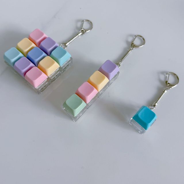 2026 Mechanical Keycap Keyring Key Chain Decompression Toys Keyboard Fidget Clicker Finger Keyboard Toys Keycap Keychain