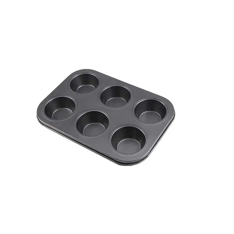 Grau alimentício 6Cup Cupcake Mould Bakeware Antiaderente Seguro Para Forno de Microondas ferramentas de Cozimento molde do bolo de decoração