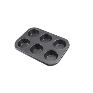 Food Grade Magnetron Veilig Anti-aanbak 6Cup Cupcake Mould Bakvormen Voor Oven Bakken Tools Cake Decorating Mold