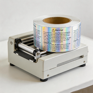 Etiquetas de Advertencia <span class=keywords><strong>Holográficas</strong></span> de PET en Rollo - <span class=keywords><strong>Pegatinas</strong></span> <span class=keywords><strong>Personalizadas</strong></span> de Seguridad para Cera Derretida con Texto de Advertencia Impreso - Product Image 2