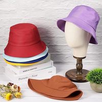 Venta al por mayor Unisex bordado personalizado algodón sólido al aire libre protector solar parte superior plana niños pescador sombrero de cubo gorras