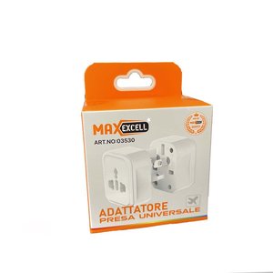 Adattatore Universale da Viaggio Bianco 250V~ 6A con Protezione da Sovraccarico Compatibile con Oltre 180 Paesi - per Fotocamere e Telefoni Cellulari, Realizzato in GAN - Product Image 1