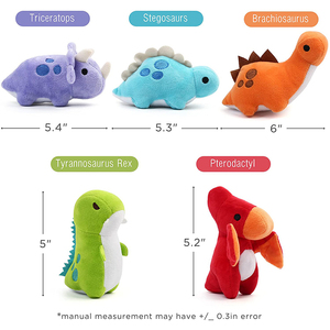 Mang năm con khủng long nhỏ nhồi bông đồ chơi sang trọng rồng trứng Triceratops stegosaurs brachiosaur tyrannosaur <span class=keywords><strong>Rex</strong></span> pterodactyl - Product Image 2