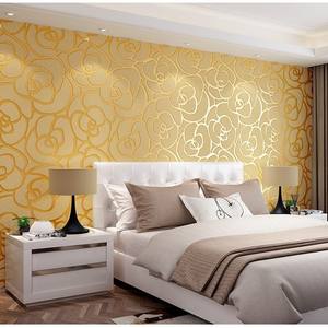 3 डी स्टीरियोस्कोपिक गुलाब बड़े पुष्प गैर-बुना वॉलपेपर यूरोपीय पेस्टल शैली के लिए लिविंग रूम होटल की पृष्ठभूमि दीवार सजावट के लिए - Product Image 3