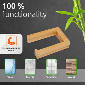 <span class=keywords><strong>Portarrollos</strong></span> de papel higiénico de madera 202411, adhesivo <span class=keywords><strong>sin</strong></span> perforar, <span class=keywords><strong>portarrollos</strong></span> de bambú Natural - Product Image 5