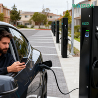 Estación de Carga para Vehículos Eléctricos IP65 de 44kW, Cargador de Pedestal para Instalación Comercial en Interiores y Exteriores