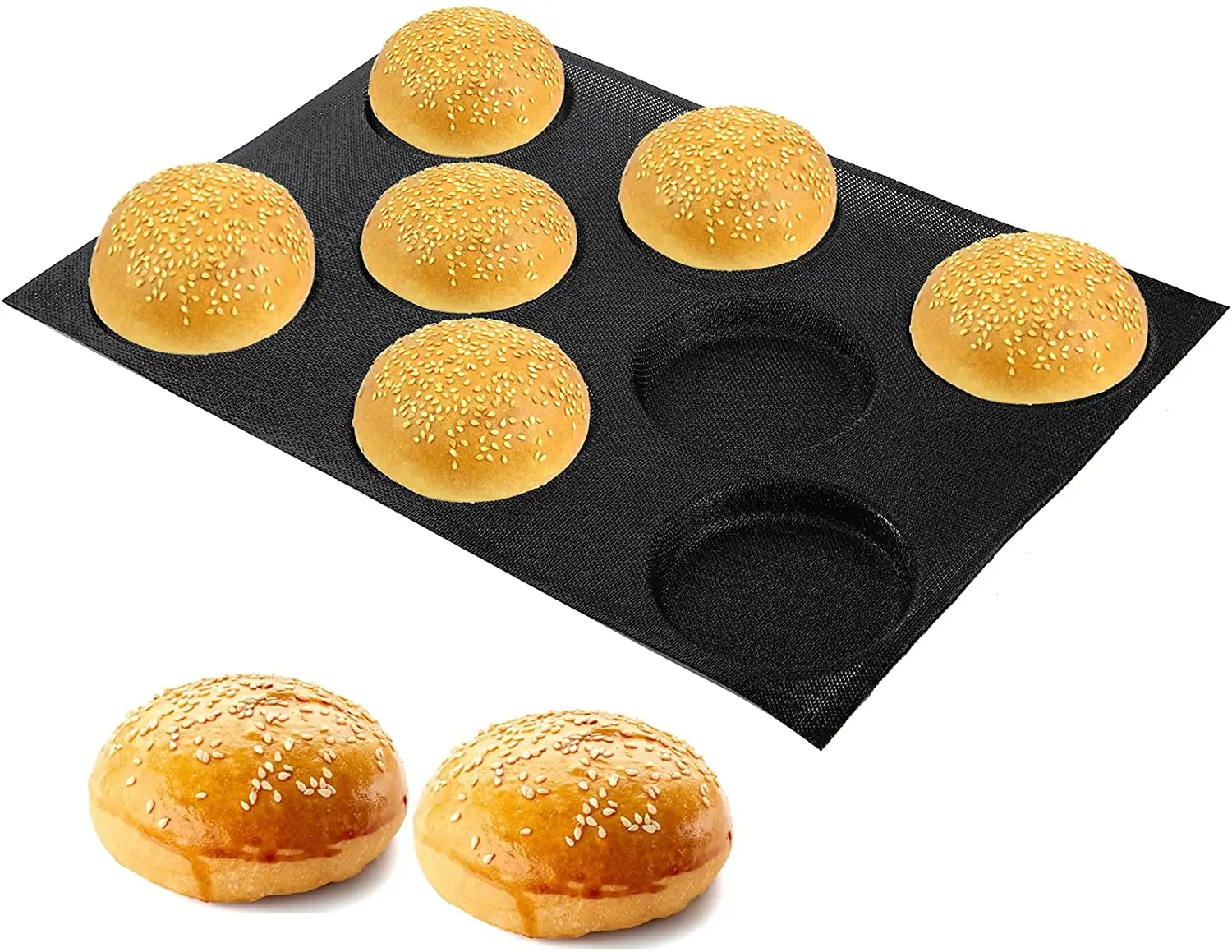 Siliconen Hamburger Brood Vormen 8 Holtes Siliconen Loaf Pan Geperforeerde Bakkerij Mallen Non Stick Bakken Lakens Brood Broodje Schimmel