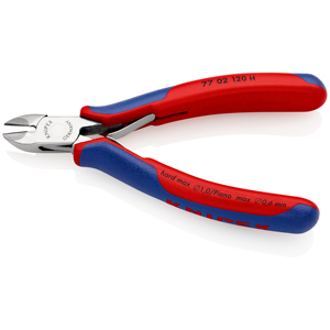 KNIPEX 77 02 120 H Alicates de corte lateral para electrónica con puntas de carburo de tungsteno y mangos multicomponente de 120 mm - Product Image 2
