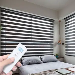 Motorized Install Blackout Window Electric Curtains Curtain Roller Blind Shades Motor persianas enrollables With Remote Control
