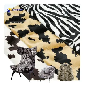 Kain Tekstil Beludru Normal Cetakan Macan Zebra Motif Hewan 100% Poliester