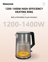 Bouilloire Électrique 1L en Acier Inoxydable de Haute Qualité, Intérieur Sans BPA, Lumière LED, Base Pivotante à 360 Degrés, Utilisation Hôtelière, Automatique