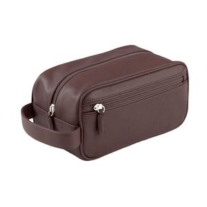 BSCI Factory Stylish Leather Dopp Kit Leather <b>Toiletry</b> <b>Bag</b> for <b>Men</b> - Product Image 2