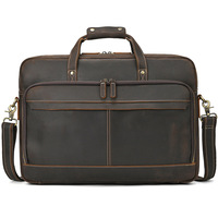 Sac de transport professionnel en cuir véritable pleine fleur pour homme, mallette pour ordinateur portable 14 pouces, idéal pour les trajets quotidiens