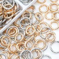 Mousqueton rond à ressort de haute qualité 18-35 mm en or et argent, boucle de porte à ressort, boucle de sac à main, mousqueton rond à ressort pour porte-clés