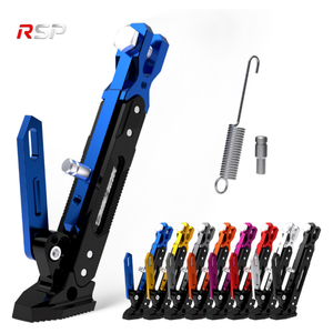 Béquille latérale de moto <span class=keywords><strong>en</strong></span> alliage <span class=keywords><strong>d</strong></span>'aluminium CNC réglable RSP, support de béquille, patin antidérapant, capacité de 300 kg, moto - Product Image 1