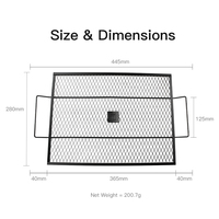 Grille de barbecue carrée noire antiadhésive de grande taille pour camping en extérieur