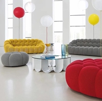 Sofá Seccional Modular Convertible Moderno, Tela Suave, Esponja, Diseño de Burbujas Coloridas, Personalizable para Sala de Estar