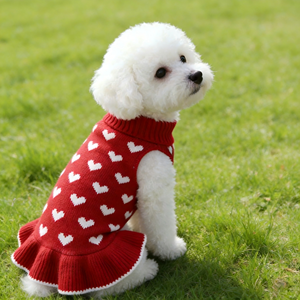 Suéter de Punto Personalizado para Mascotas, Diseño de Corazón, para Gatos, Perros, Pug, <span class=keywords><strong>Chihuahua</strong></span>, Año Nuevo Chino, Bodas, Fiestas, 100% Acrílico - Product Image 1