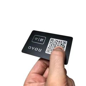 Custom Programmable Sharing Media Smart Chip NFC Business Card With QR Code