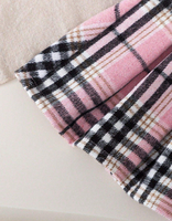 Ensemble deux pièces pour filles, chemise à col à revers décontractée pour tous les jours en hiver, jupe courte à carreaux respirante en polyester/coton