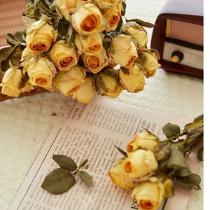 Fleur artificielle en soie rose, 5 têtes, 40 cm, bords grillés, décoration intérieure, bouquet pour salon, rose, rouge, bordeaux, violet clair, marron foncé - Product Image 3