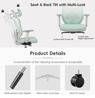 Chaise de conférence ergonomique, hauteur réglable, support lombaire, chaise de bureau moderne pour la maison/usage professionnel