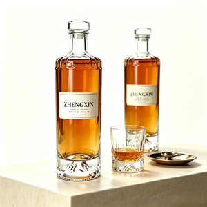 Emballage de vin en gros, bouteille de liqueur en verre transparent de 500 ml, bouteille de <span class=keywords><strong>vodka</strong></span>, whisky, spiritueux de 500 ml avec boîte - Product Image 2