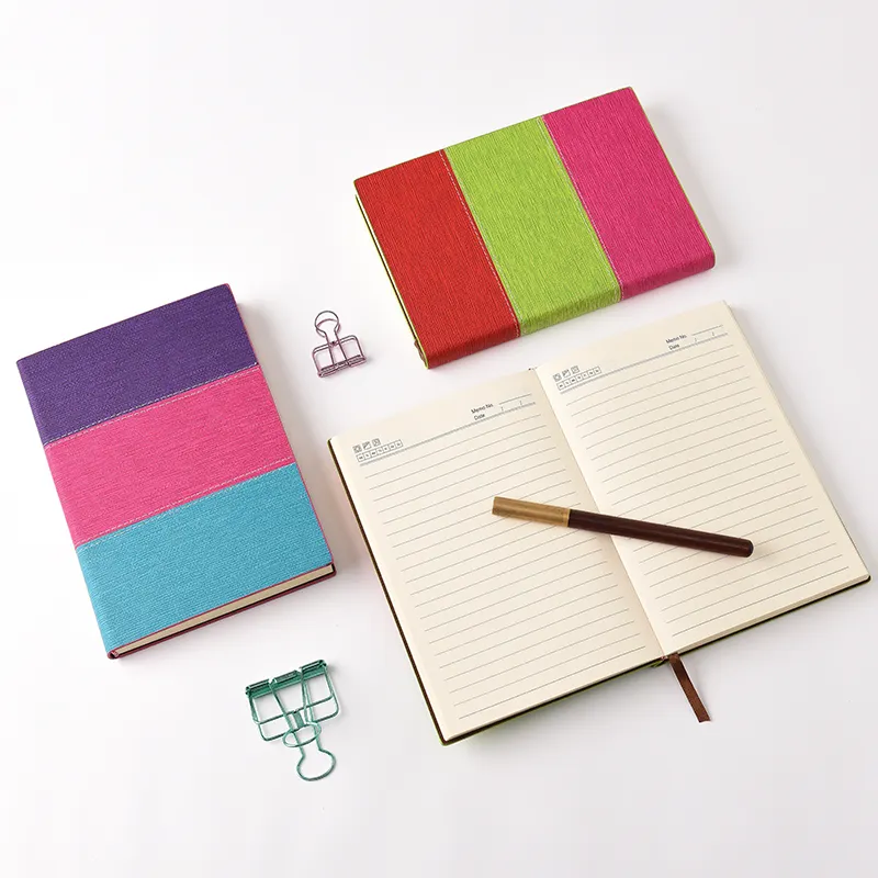 Aangepast 160 Gsm Dot Grid Journal Doek Cover Hardcover Executive Guided Motivatie Geluk Stof Journal Notebook